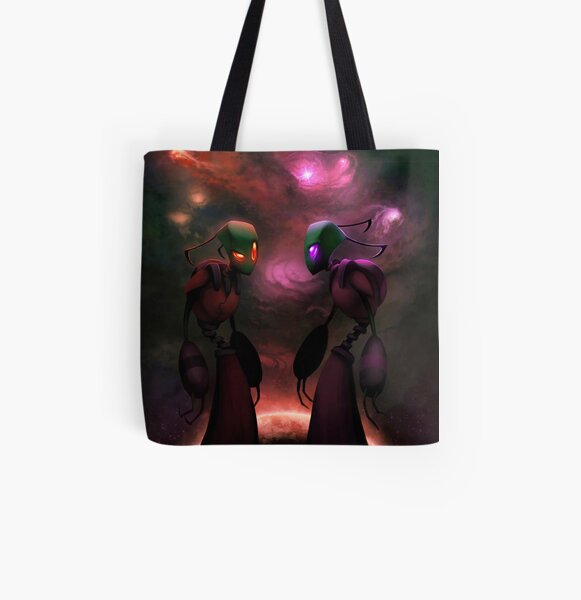 Invader Zim Fan Art - Almighty Tallest Red & Purple All Over Print Tote Bag