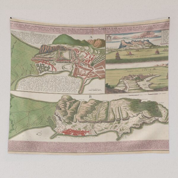 Item preview, Vintage Gibraltar Map (1733) designed and sold by BravuraMedia.