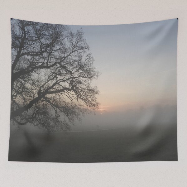 Item preview, Misty Morning Sunrise Bulwell Hall sky scene designed and sold by ThePoodleandCo.