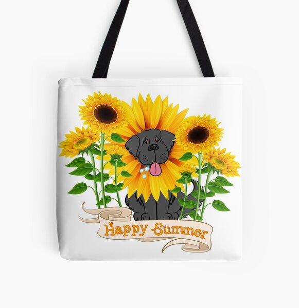 Happy Summer Newfie All Over Print Tote Bag
