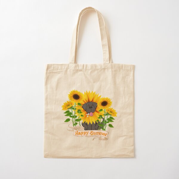 Happy Summer Newfie Cotton Tote Bag