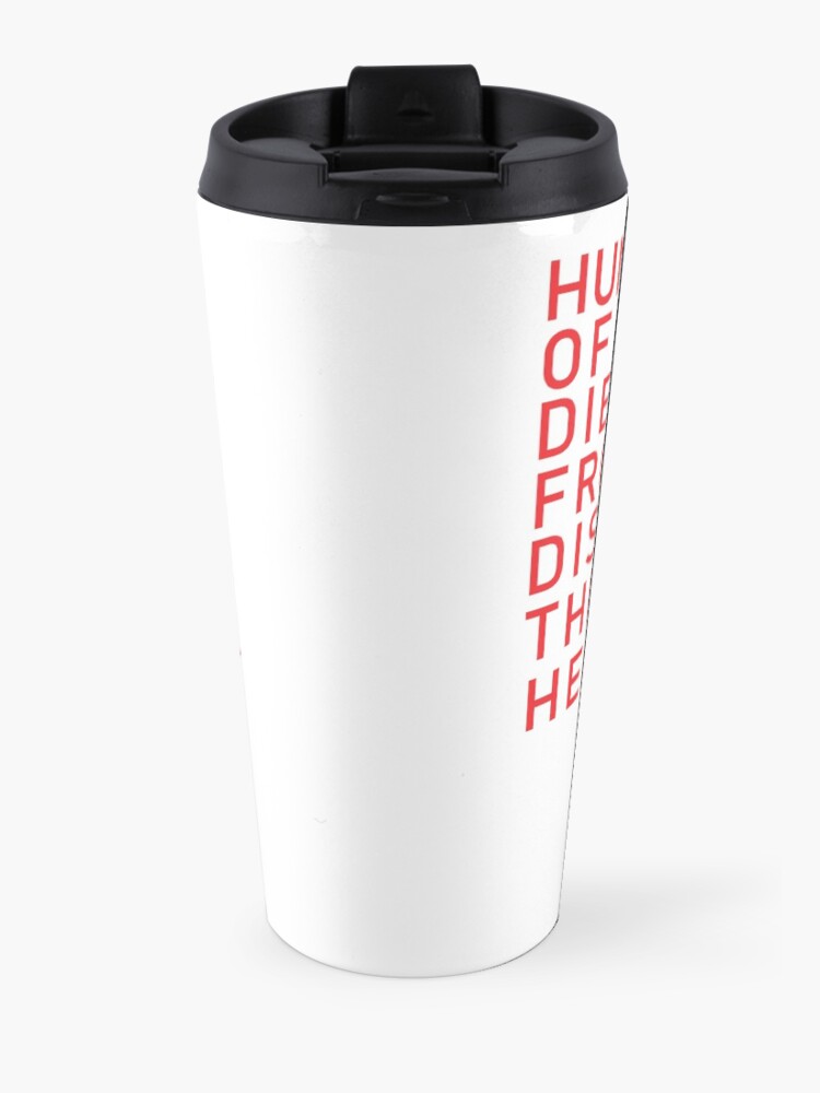 Alternate view of funny mask , keep patrick mahomes safe, cool social distancing Travel Mug