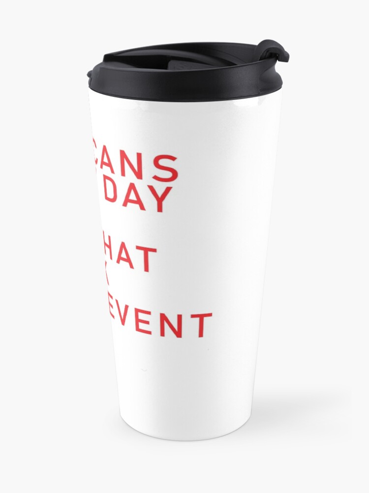 Alternate view of funny mask , keep patrick mahomes safe, cool social distancing Travel Mug
