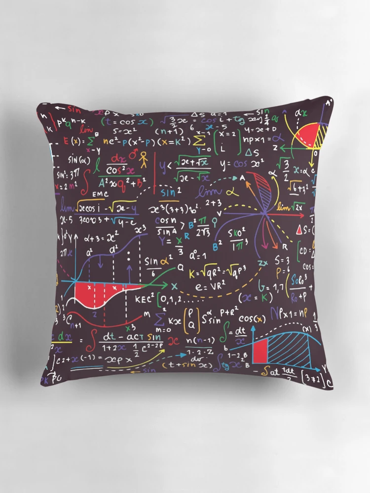 Thumbnail 3 of 4, Pillow, Colorful Math Formulas designed and sold by BluePlanet.