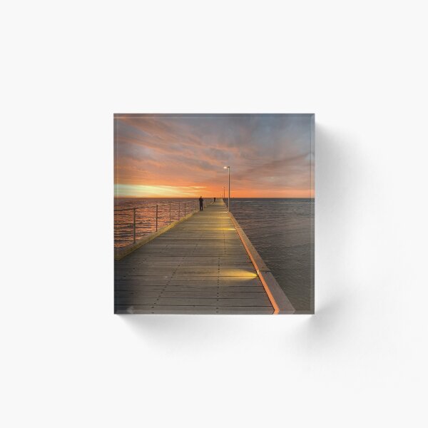 Orange sky Acrylic Block