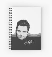Sebastian Stan B&W Cutouts W/Signature Spiral Notebook
