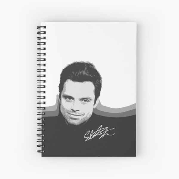 Sebastian Stan B&W Cutouts W/Signature Spiral Notebook
