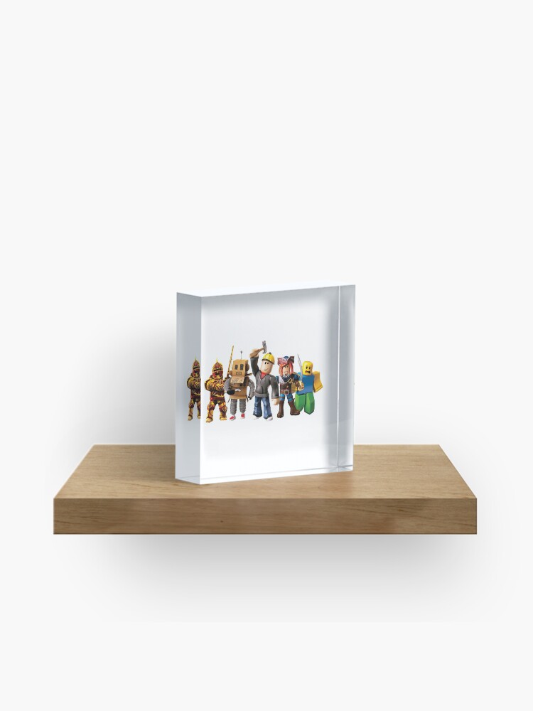 Roblox Game Characters Acrylic Block By Affwebmm Redbubble - roblox blocks wood games