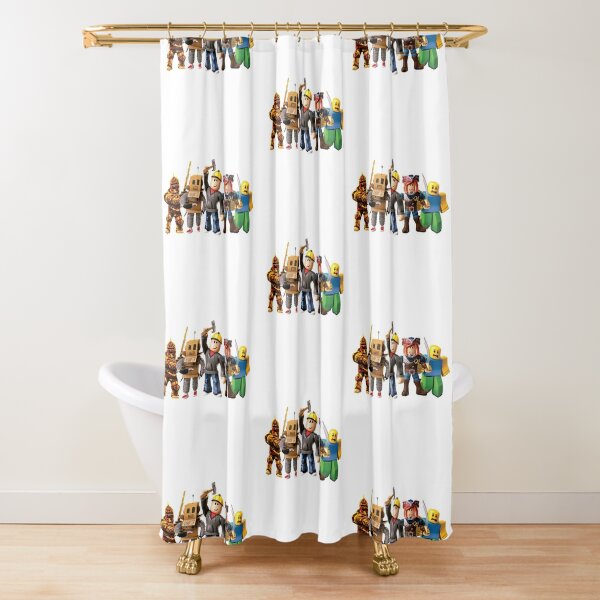 Roblox Characters Shower Curtains Redbubble - when the curtain falls roblox id code