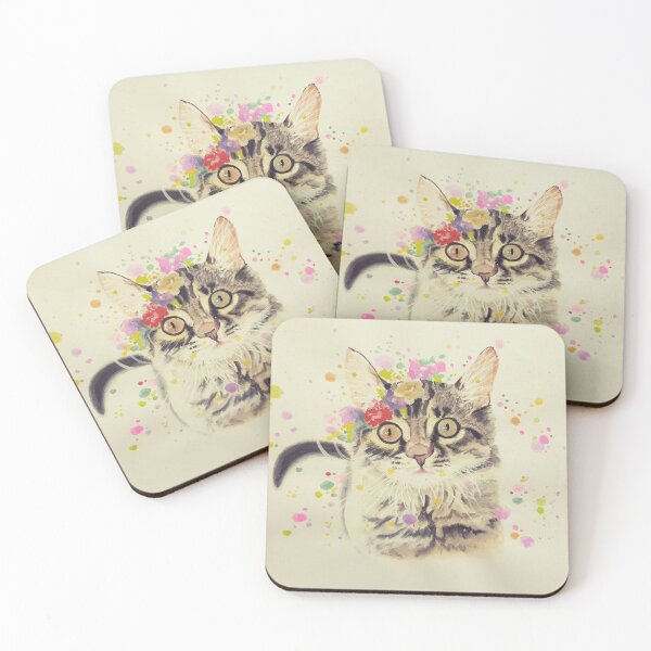 Item preview, Watercolor cat portrait designed and sold by yanjinn411.