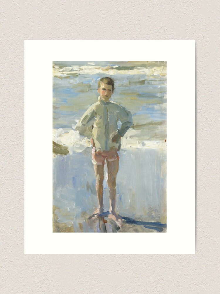 Premium Photo  A watercolor painting of a boy fishing on a rock.