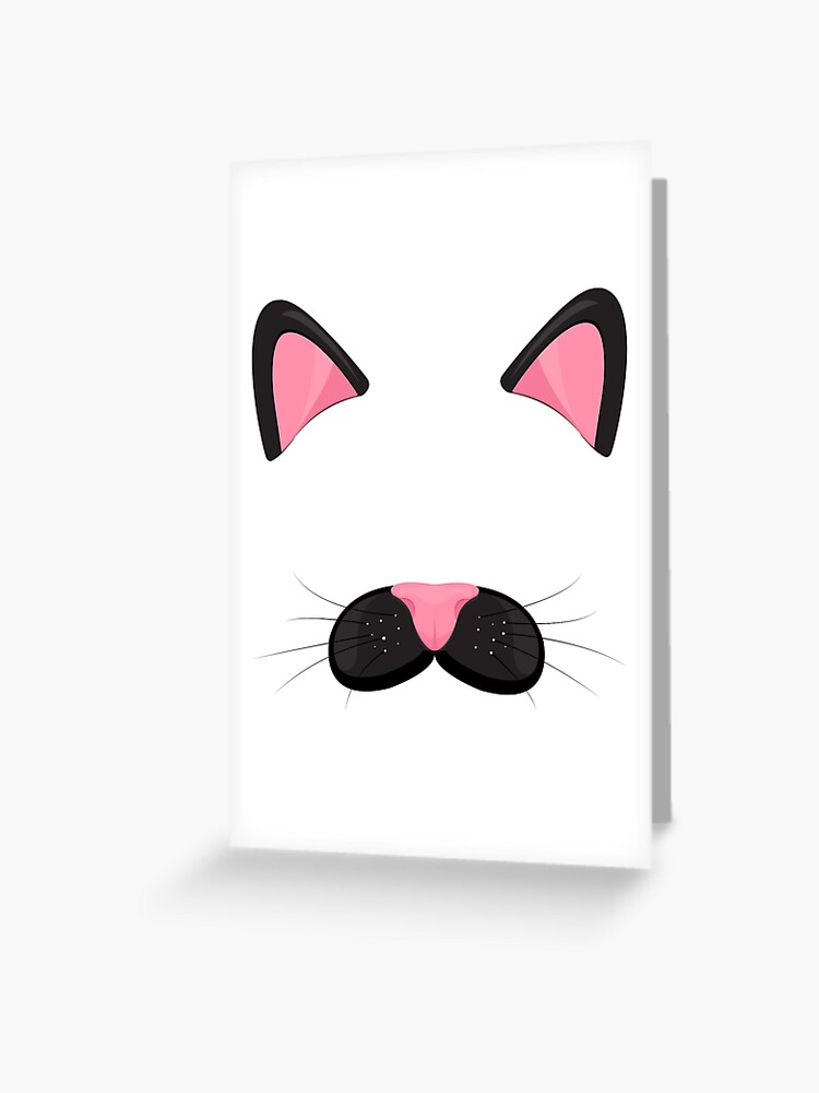 Carte De Vœux Oreilles De Chat De Dessin Anime Oreilles De Chat Et Illustration De Nez Par Mohamedht Redbubble