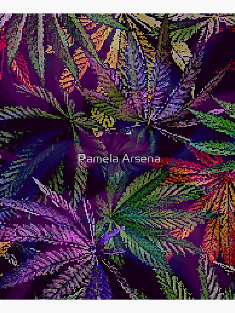 Psychedelic Marijuana Cannabis Leaves by xpressio