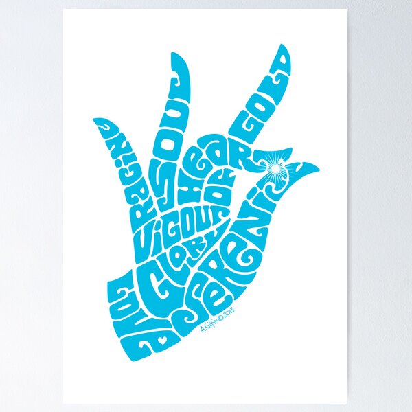 Item preview, heart in hand in bright sky blue designed and sold by aygeartist.
