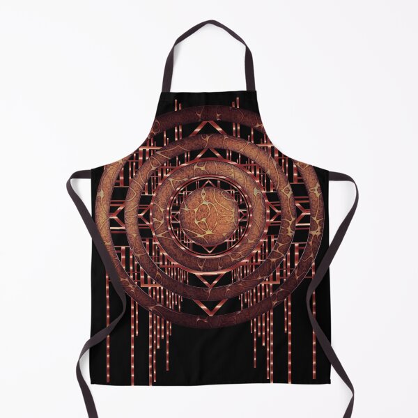 Item preview, Glamorous abstract round art deco design in copper colours on black designed and sold by Xarah.
