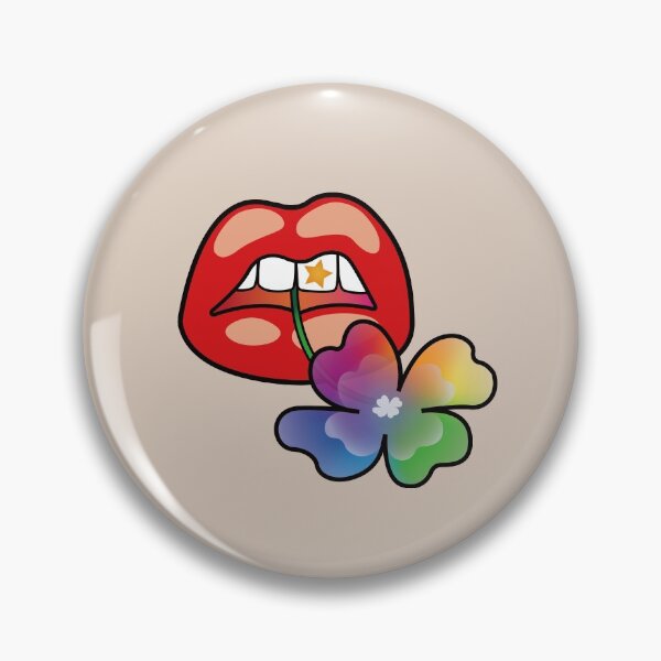 Item preview, RUNAWAY STEPH Design Red Rainbow Clover Mouth Classic T-shirt designed and sold by RunawaySteph.