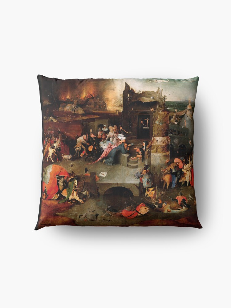 Alternate view of Triptych of the Temptation of St. Anthony by Hieronymus Bosch Floor Pillow