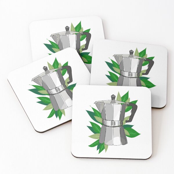 Item preview, Moka Pot Barista Art With Leaves designed and sold by Carla Perry.