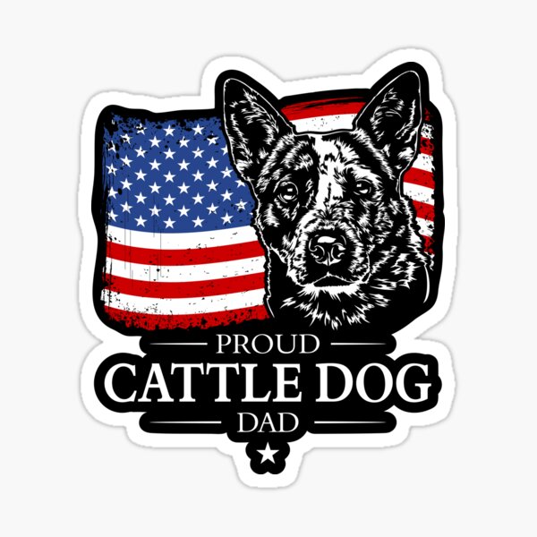 Aperçu de l'œuvre  Amateurs de chiens et / ou éleveurs. Chien de bétail avec drapeau américain. créée et vendue par dogarts.