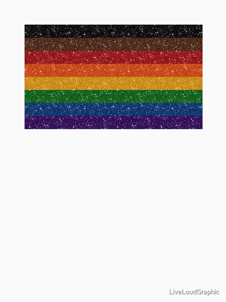 Faux Glitter Inclusive Rainbow Pride Flag Background Essential T