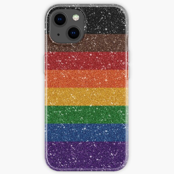 Faux Glitter Inclusive Rainbow Pride Flag iPhone Soft Case