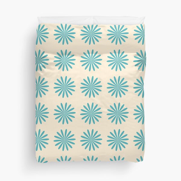 Item preview, Big Daisy in Turquoise and Cream - Minimalist Mid Century Floral designed and sold by kierkegaard.
