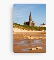 st Georges church Church overlooking Tynemouth Beach Canvas Print