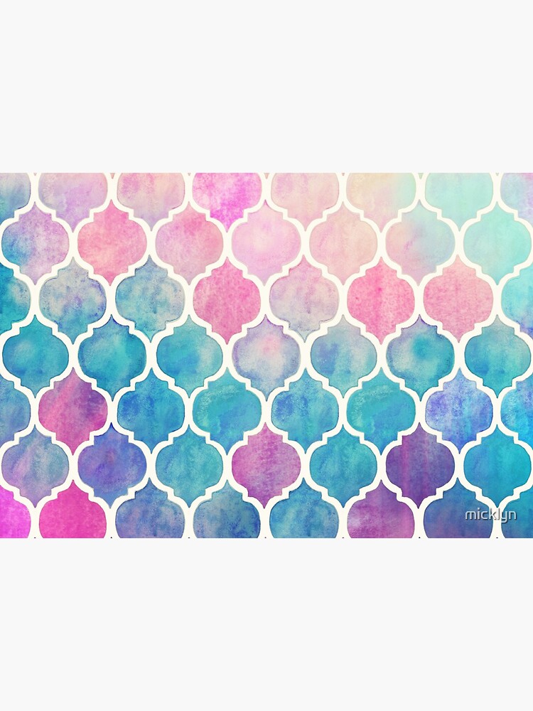 Thumbnail 5 of 5, Mask, Rainbow Pastel Watercolor Moroccan Pattern designed and sold by micklyn.