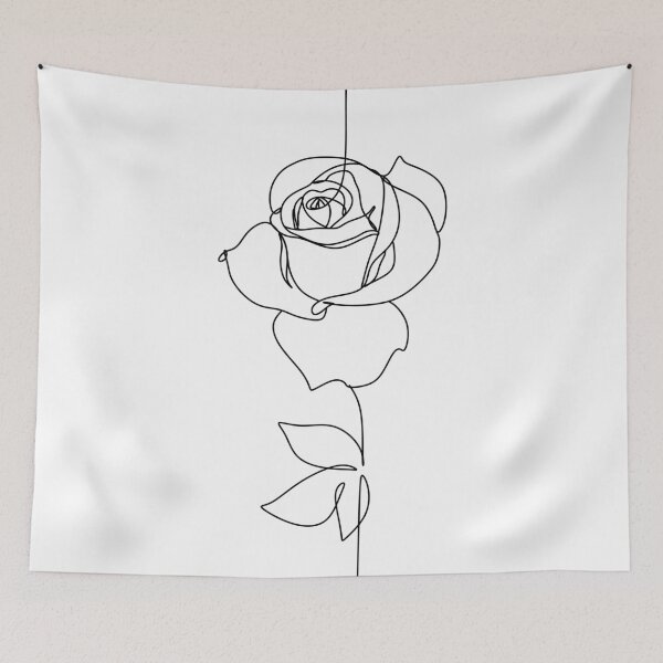 Item preview, One line rose. Botanical line print designed and sold by OneLinePrint.