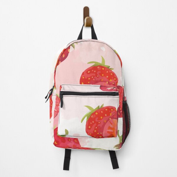 Seamless background strawberries Backpack