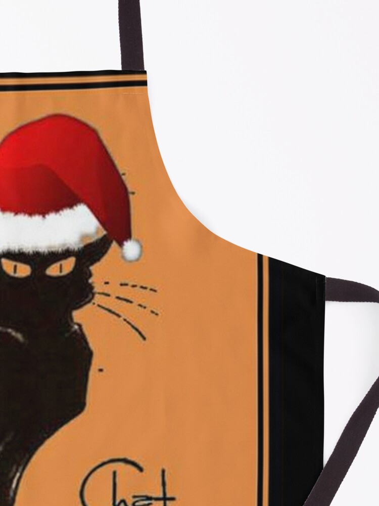 Alternate view of Le Chat Noel Christmas Parody Distressed Cut Out Apron