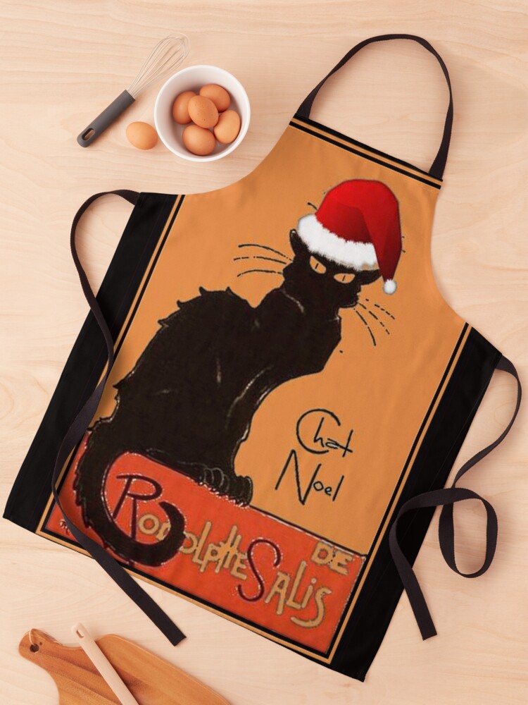 Le Chat Noel Apron By Taiche Redbubble