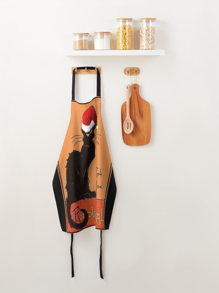 Alternate view of Le Chat Noel Christmas Parody Distressed Cut Out Apron