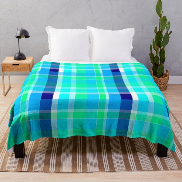 Item preview, Pattern checkered blue turquoise green designed and sold by ChrissiCreation.