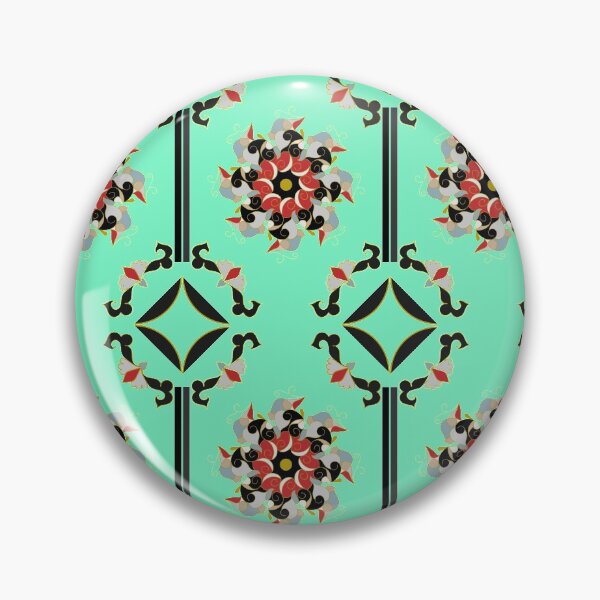 Item preview, Black Retro Regal - Aqua Green designed and sold by BumbleChynxBee.