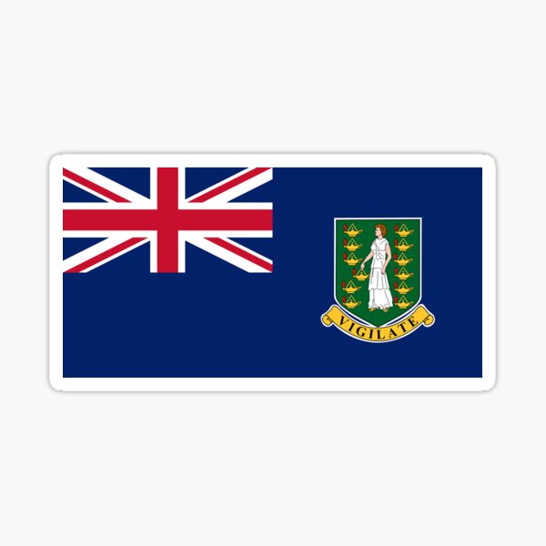 Sticker 75mm x2 British Virgin Islands Flag Virgin Islands Flag Sticker 