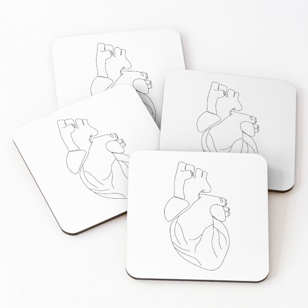 Item preview, Hart anatomy line art designed and sold by OneLinePrint.
