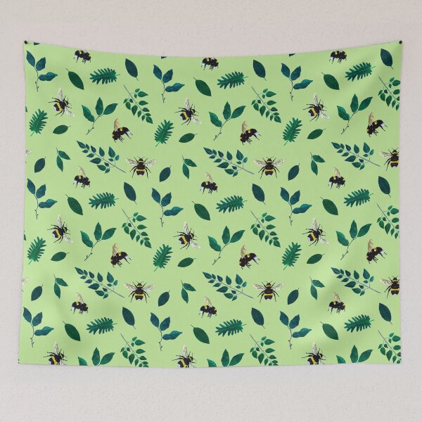 Item preview, English bees and leaves designed and sold by emilymaydesigns.