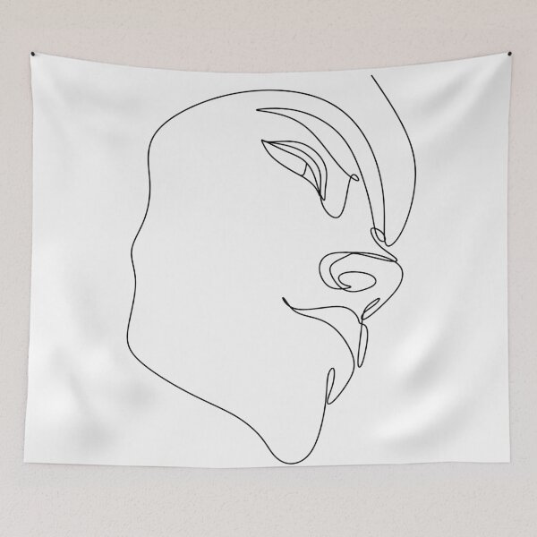 Item preview, Face of beautiful girl line drawing designed and sold by OneLinePrint.