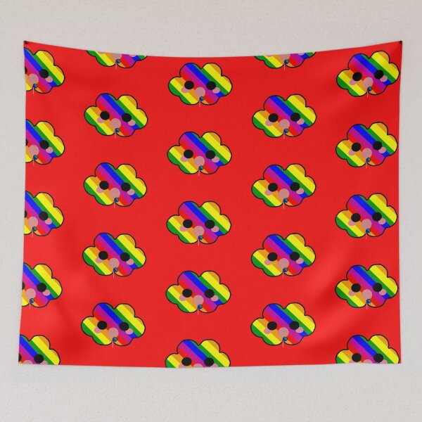 Item preview, PRIDE- LGBT- Rainbow Kawaii Cloud- Candyfloss (Red) designed and sold by VtheArtist.