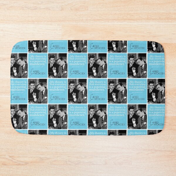 Item preview, My theory is that everyone is a potential murderer,Alfred Hitchcock quote, Strangers on a train, thrilling crime thriller, crime classics, home and office decoration, fan articles and laptop sleeves, Mallybeau Mauswohn designed and sold by Mauswohn.