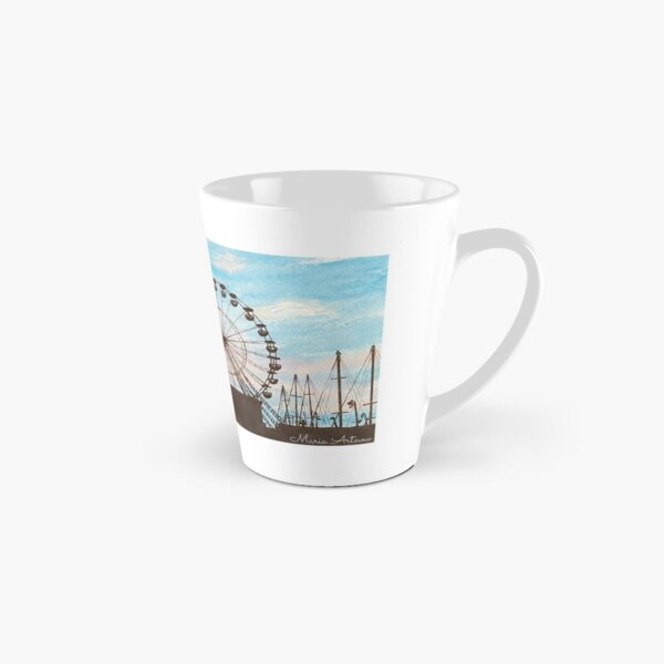 Landscape of a ferris wheel in a sunset with watercolor Tall Mug