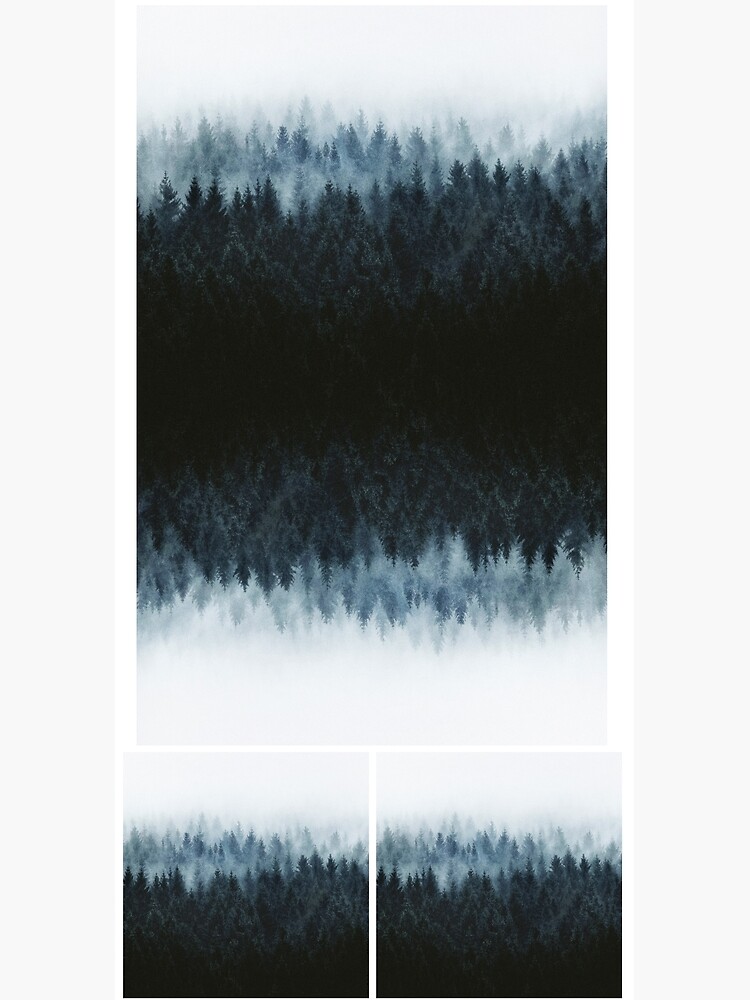 Thumbnail 3 of 3, Duffle Bag, High And Low // Dark Romantasy Moody Wilderness Dream Forest With Cascadia Trees Covered In Fog designed and sold by tekay.