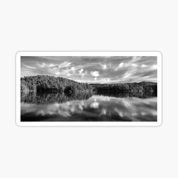 "Lake Panorama, Black and White" Sticker for Sale by mhailittlearts