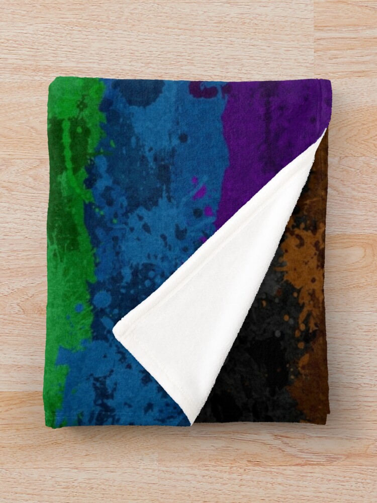 Alternate view of Inclusive Rainbow Paint Splatter Flag Throw Blanket
