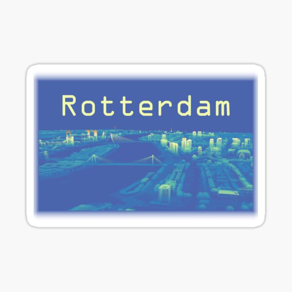 Rotterdam Skyline in Point Cloud Sticker