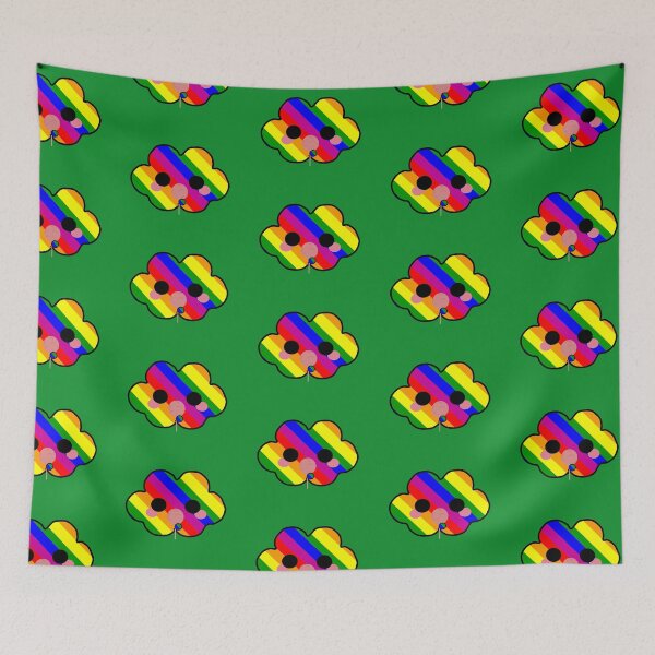Item preview, PRIDE- LGBT- Rainbow Kawaii Cloud- Candyfloss (Green) designed and sold by VtheArtist.