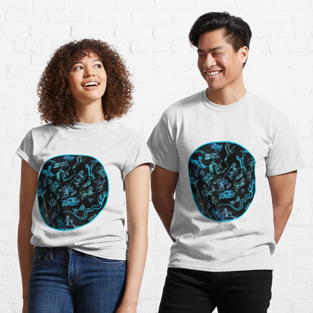 Northern Constellations Map (blue!) Classic T-Shirt