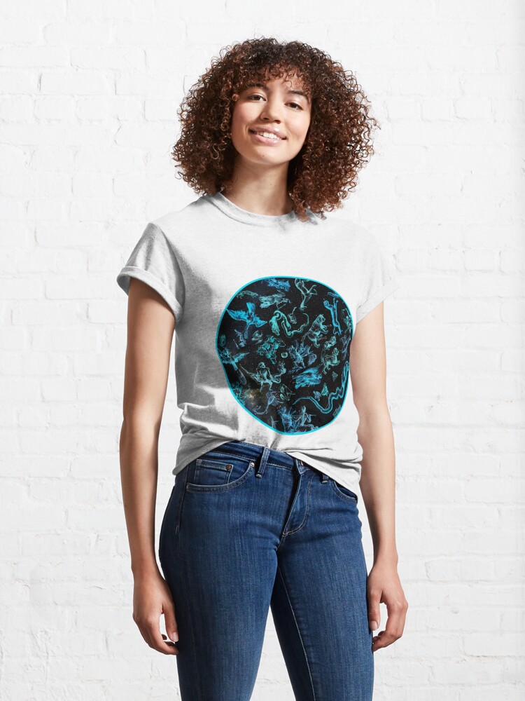 Alternate view of Northern Constellations Map (blue!) Classic T-Shirt