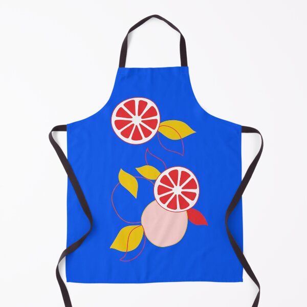 Item preview, Red Citrus Oranges on Blue designed and sold by lucybrownlane.